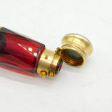 Victorian Sterling Silver Gilt, Cranberry Glass Double-Ended Scent Bottle & Vinaigrette c1860