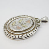 Victorian Sterling Silver & Gold Aesthetic Floral Sweetheart Locket Antique 1880