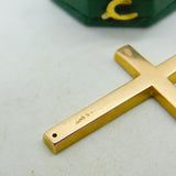 Edwardian 9ct Yellow Gold Floral Pattern Cross Pendant Antique c1910