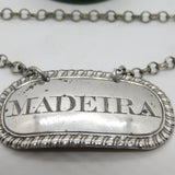 George III Sterling Silver Madeira Decanter Label Antique London 1815