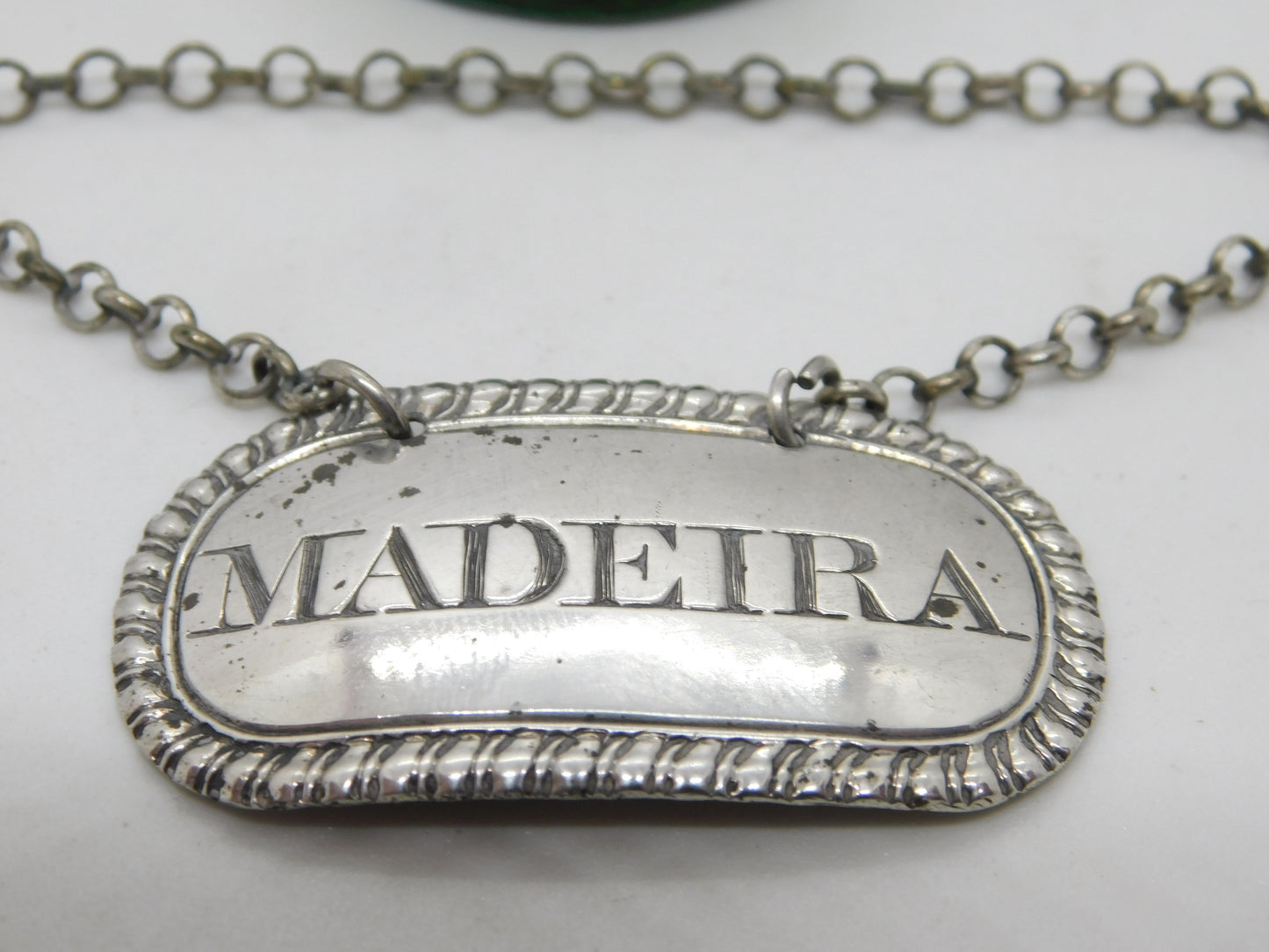 George III Sterling Silver Madeira Decanter Label Antique London 1815