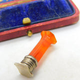 Georgian Small Red Agate & Sterling Silver Intaglio Desk Seal Stamp c1820