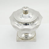 George III Sterling Silver Bright Cut Pedestal Tea Caddy Antique 1786 London Henry Chawner