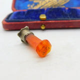 Georgian Small Red Agate & Sterling Silver Intaglio Desk Seal Stamp c1820