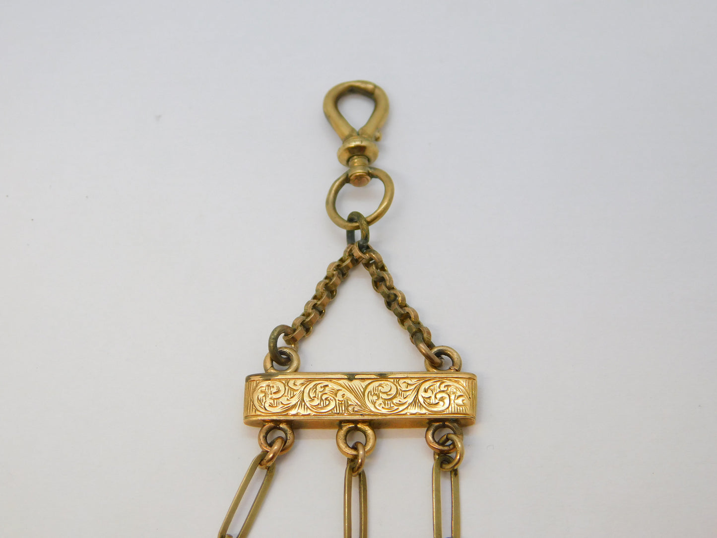 19th Century 14ct Gold & Silver Gilt Floral Three-Part Chatelaine Antique c1880
