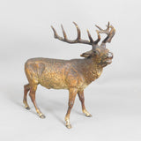 Large Stag Deer Figure Vienna Bronze Cold Painted Antique Victorian c1890
