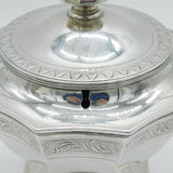 George III Sterling Silver Bright Cut Pedestal Tea Caddy Antique 1786 London Henry Chawner