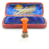 Georgian Small Red Agate & Sterling Silver Intaglio Desk Seal Stamp c1820