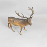 Large Stag Deer Figure Vienna Bronze Cold Painted Antique Victorian c1890