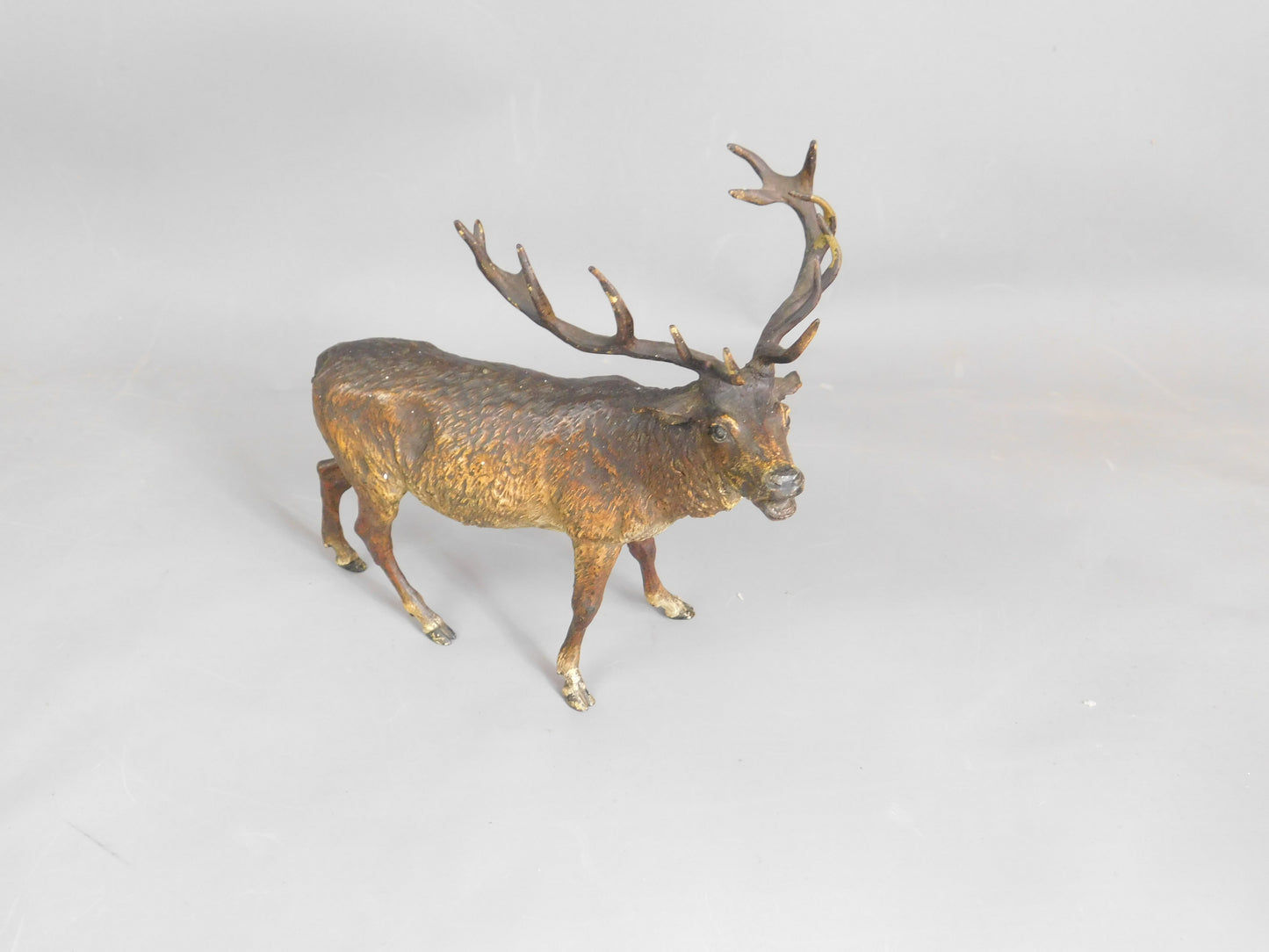 Large Stag Deer Figure Vienna Bronze Cold Painted Antique Victorian c1890