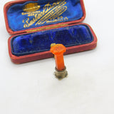 Georgian Small Red Agate & Sterling Silver Intaglio Desk Seal Stamp c1820