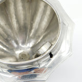 George III Sterling Silver Bright Cut Pedestal Tea Caddy Antique 1786 London Henry Chawner