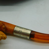 Boxed Sterling Silver, Meerschaum Carved Duck Novelty Pipe Antique 1913 Birmingham