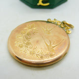 Victorian 9ct Gold Back & Front Swallow Pattern Locket Pendant Antique c1900