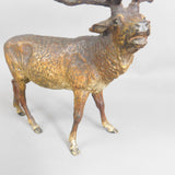 Large Stag Deer Figure Vienna Bronze Cold Painted Antique Victorian c1890