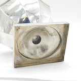 George III Sterling Silver Bright Cut Pedestal Tea Caddy Antique 1786 London Henry Chawner