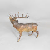 Large Stag Deer Figure Vienna Bronze Cold Painted Antique Victorian c1890