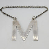 George III Sterling Silver 'M' Madeira Decanter Label Antique c1790 Exeter