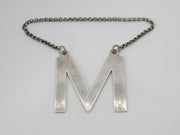 George III Sterling Silver 'M' Madeira Decanter Label Antique c1790 Exeter