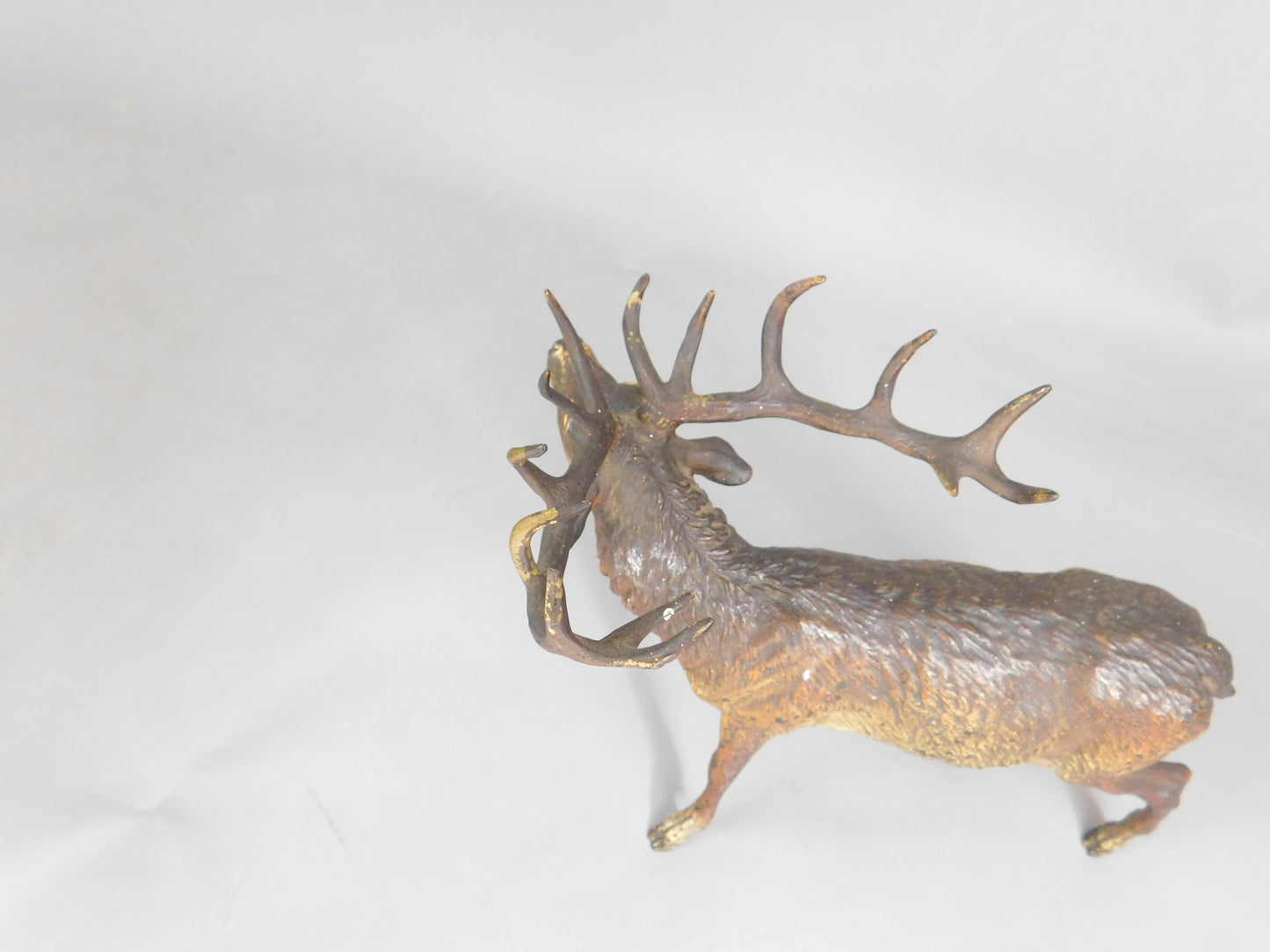 Large Stag Deer Figure Vienna Bronze Cold Painted Antique Victorian c1890