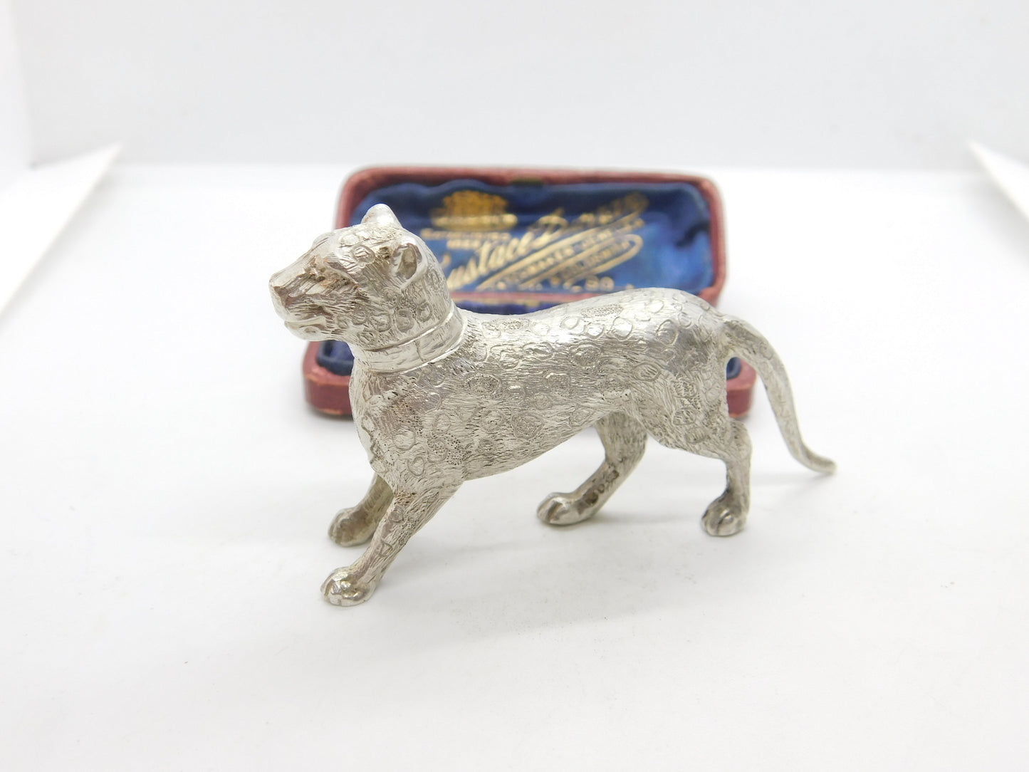 Cast Sterling Silver Royal Leopard Figurine Ornament 1972 London Vintage