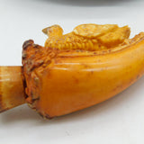 Boxed Sterling Silver, Meerschaum Carved Duck Novelty Pipe Antique 1913 Birmingham