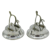 Pair of Sterling Silver Sweetheart Wishbone Place Settings Antique 1916 Art Deco