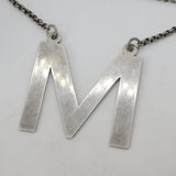 George III Sterling Silver 'M' Madeira Decanter Label Antique c1790 Exeter