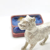 Cast Sterling Silver Royal Leopard Figurine Ornament 1972 London Vintage