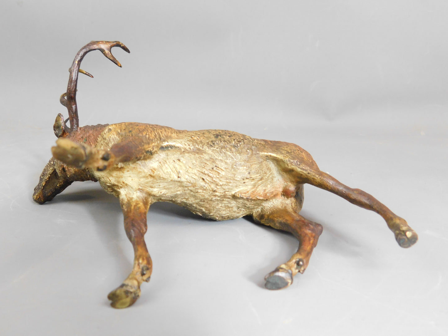 Large Stag Deer Figure Vienna Bronze Cold Painted Antique Victorian c1890