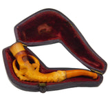 Boxed 19th Century Meerschaum Eagle Claw Smoking Pipe Antique c1890