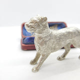 Cast Sterling Silver Royal Leopard Figurine Ornament 1972 London Vintage