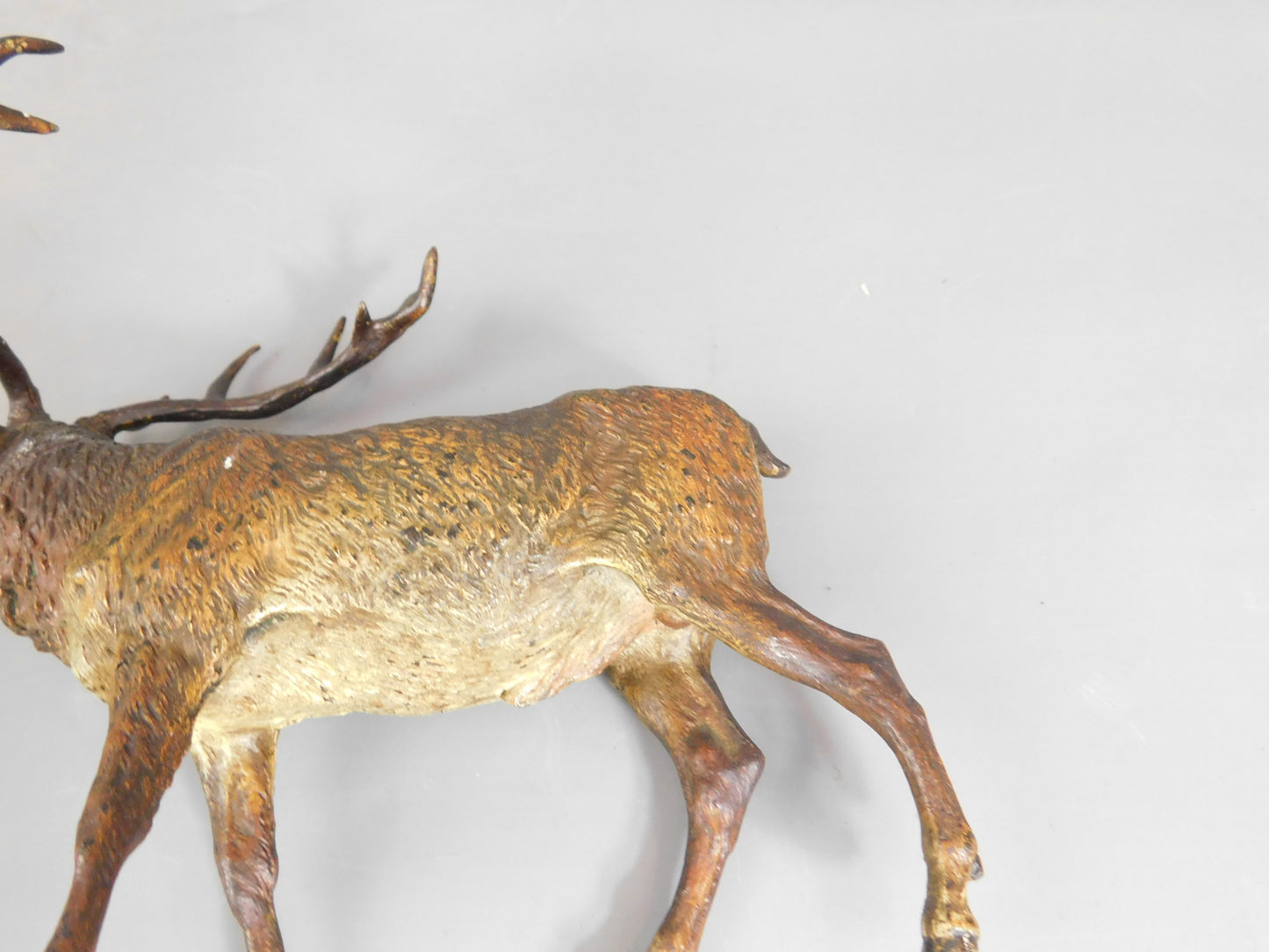 Large Stag Deer Figure Vienna Bronze Cold Painted Antique Victorian c1890