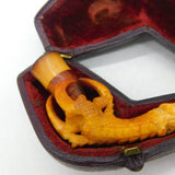 Boxed 19th Century Meerschaum Eagle Claw Smoking Pipe Antique c1890