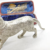 Cast Sterling Silver Royal Leopard Figurine Ornament 1972 London Vintage