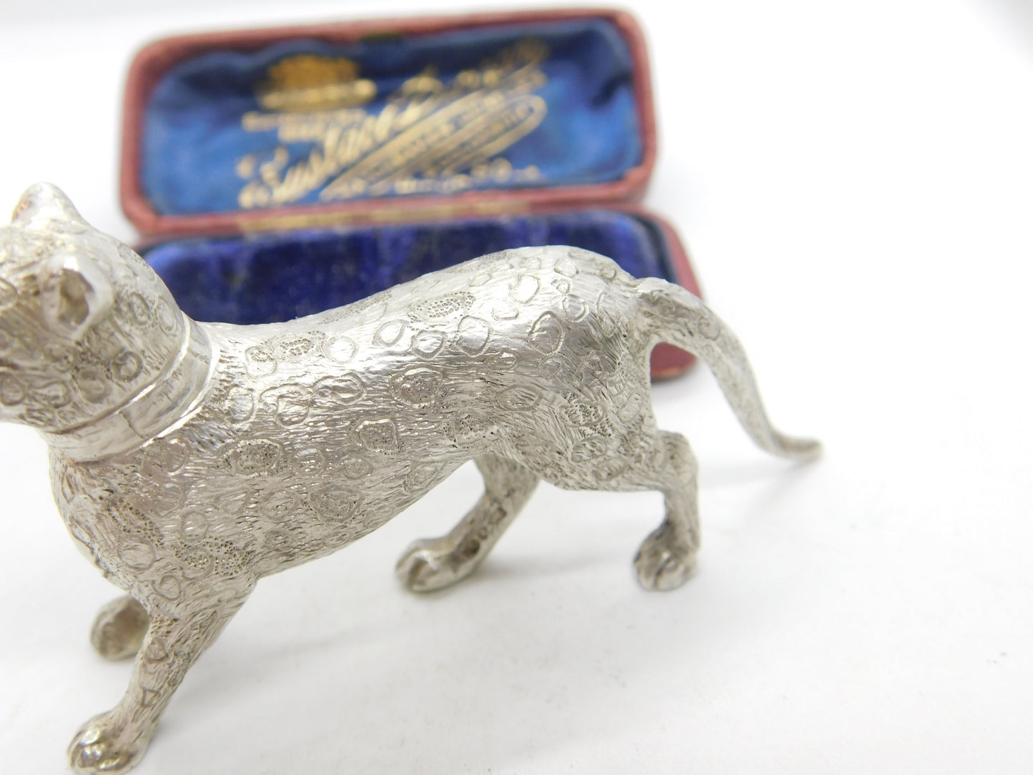 Cast Sterling Silver Royal Leopard Figurine Ornament 1972 London Vintage