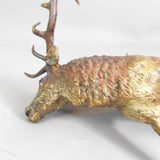 Large Stag Deer Figure Vienna Bronze Cold Painted Antique Victorian c1890