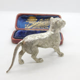 Cast Sterling Silver Royal Leopard Figurine Ornament 1972 London Vintage