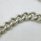 Victorian Sterling Silver Albert Watch Chain, Vesta Case & Stamp Fob Antique