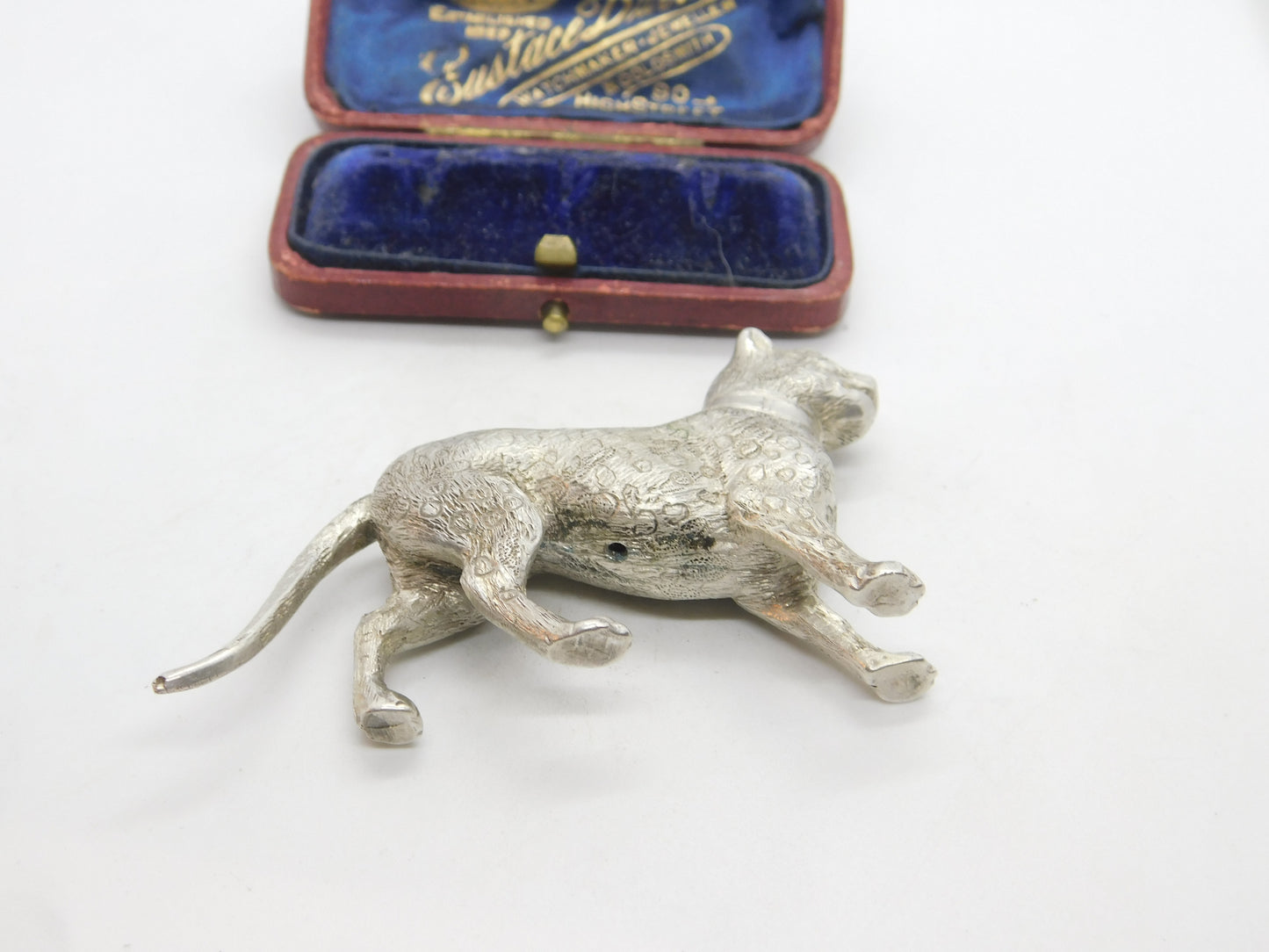 Cast Sterling Silver Royal Leopard Figurine Ornament 1972 London Vintage