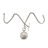 Victorian Sterling Silver Double Albert Watch Chain & Sovereign Case Antique