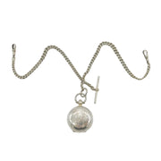 Victorian Sterling Silver Double Albert Watch Chain & Sovereign Case Antique