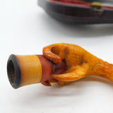 Boxed 19th Century Meerschaum Eagle Claw Smoking Pipe Antique c1890