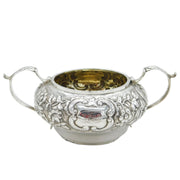 George IV Sterling Silver Floral Pattern Sugar Bowl Antique 1825 London