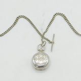 Victorian Sterling Silver Double Albert Watch Chain & Sovereign Case Antique