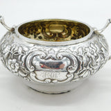 George IV Sterling Silver Floral Pattern Sugar Bowl Antique 1825 London