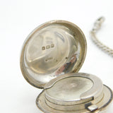 Victorian Sterling Silver Double Albert Watch Chain & Sovereign Case Antique