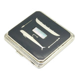 Sterling Silver Folk Art Whaling Interest Cigarette Case Antique 1917 Birmingham