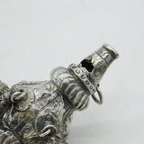 Victorian Sterling Silver & Coral Baby Rattle, Teether, Whistle Antique 1880