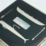 Sterling Silver Folk Art Whaling Interest Cigarette Case Antique 1917 Birmingham